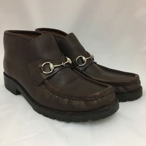 Gucci Classic Horsebit Size 11 Brown Leather Boots